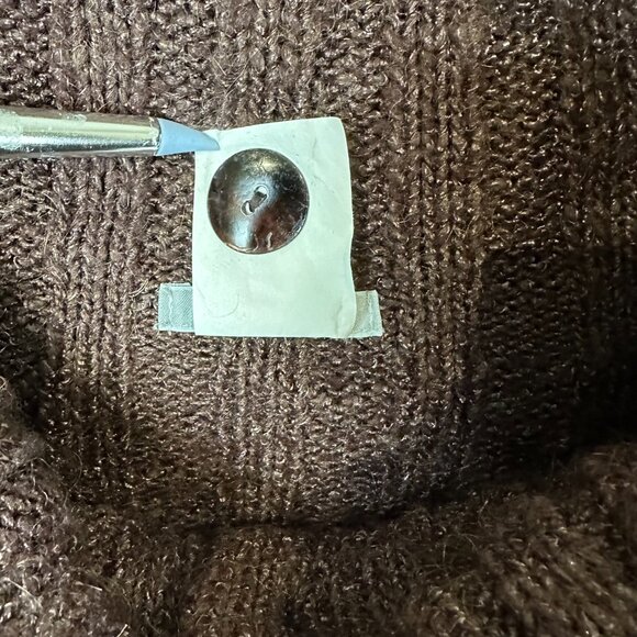 Sarah Pacini Brown Cowl Neck Knit Cardigan Shawl Collar Vest Minimalist One Size - Picture 13 of 13